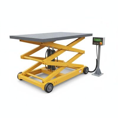 1000kg Capacity Scissor Lift Table Scale with 1200x800mm Platform and Digital LED Weight Indicator